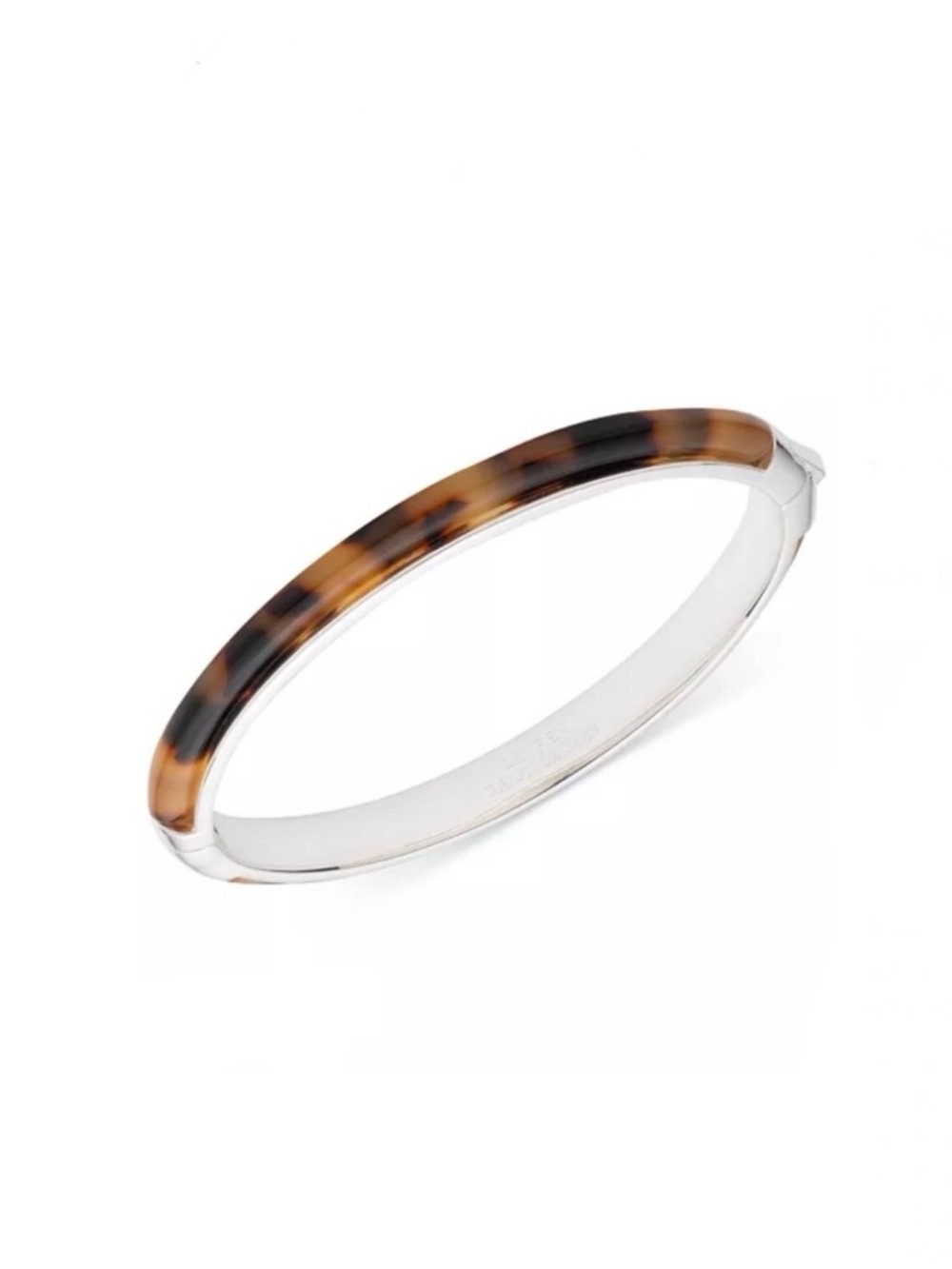 LAUREN Ralph Lauren Tortoiseshell Accent Silver Bangle Bracelet ( USED )